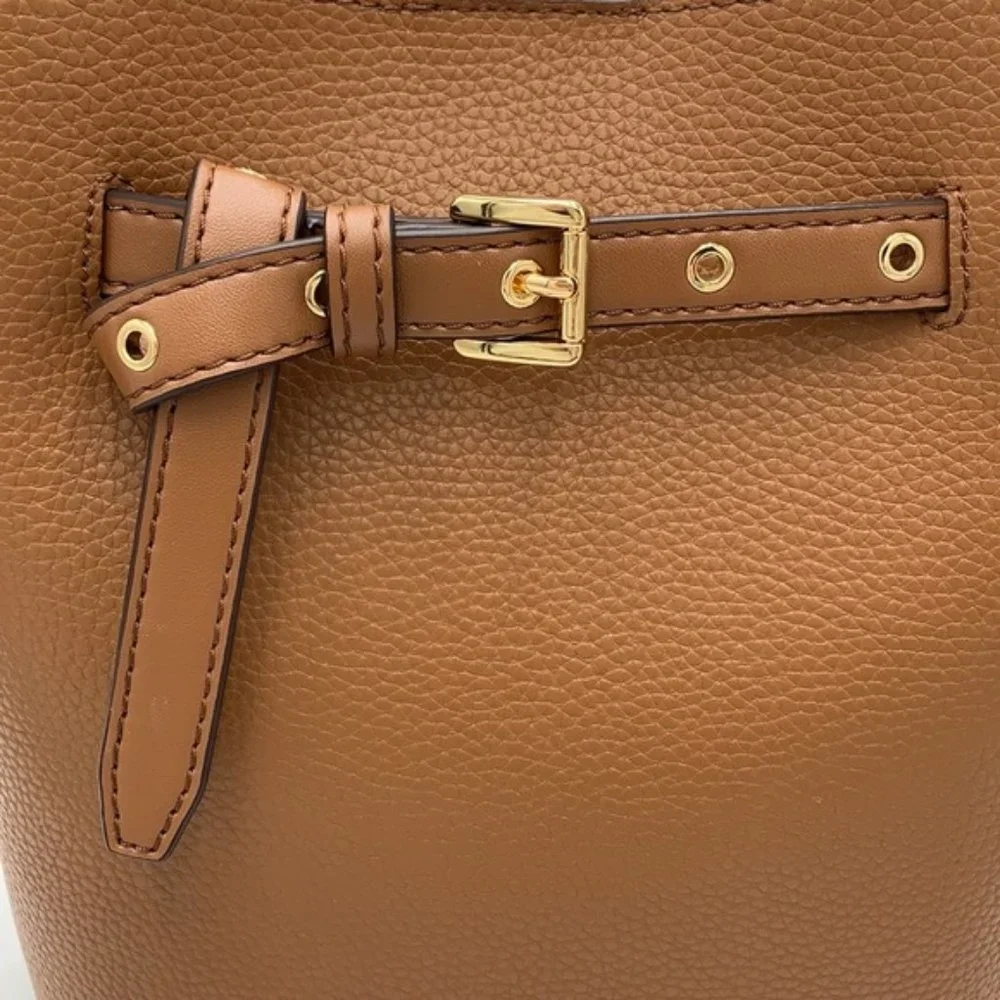 Michael Kors Emilia Small Bucket Bag Messenger Leather Luggage - Picture 13 of 15